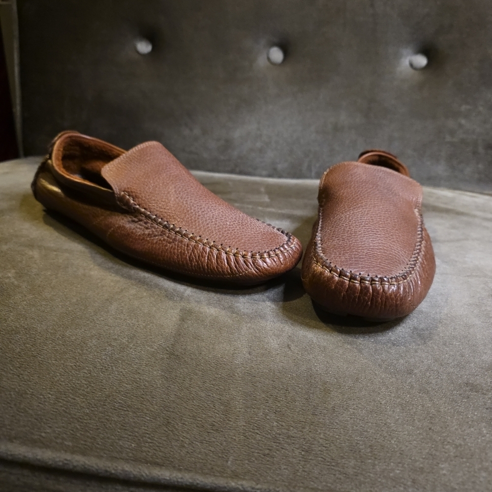 Alfani Men's Tan Leather Slip-On Loafers